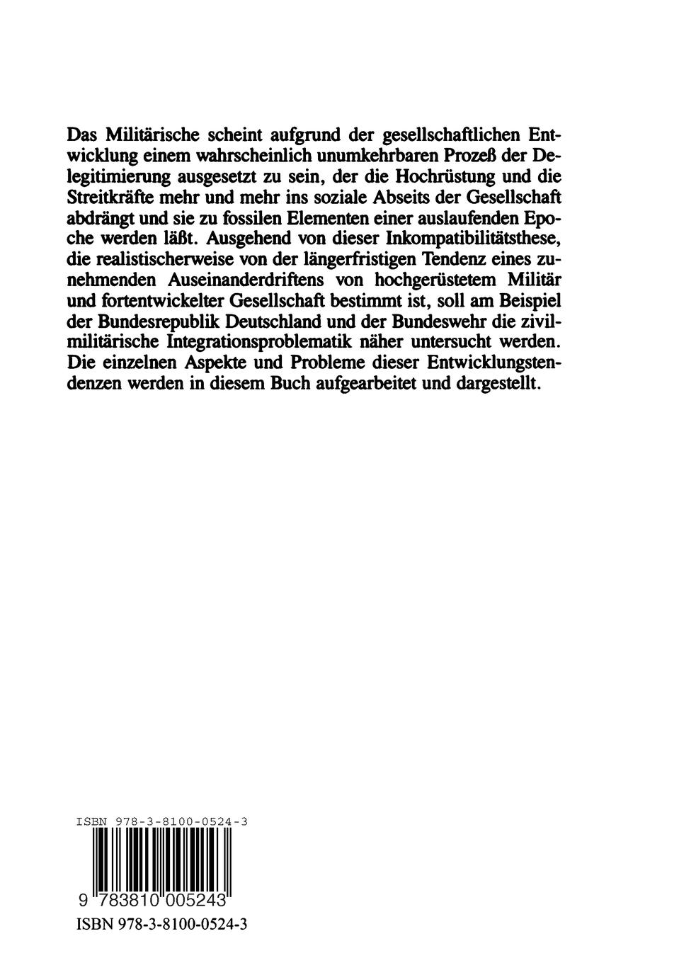 Rückseitencover Militär als Gegenkultur