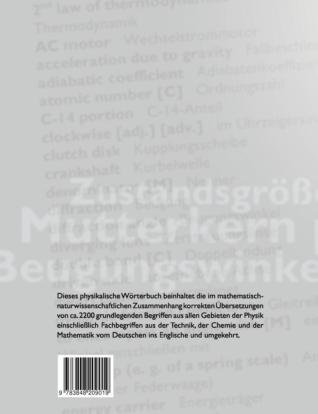 Rückseitencover Fachwörterbuch Physik