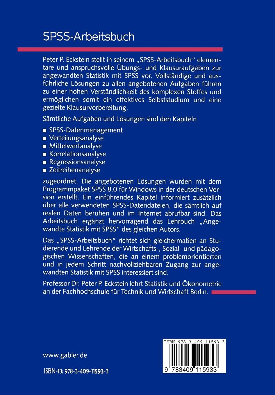 Rückseitencover SPSS-Arbeitsbuch