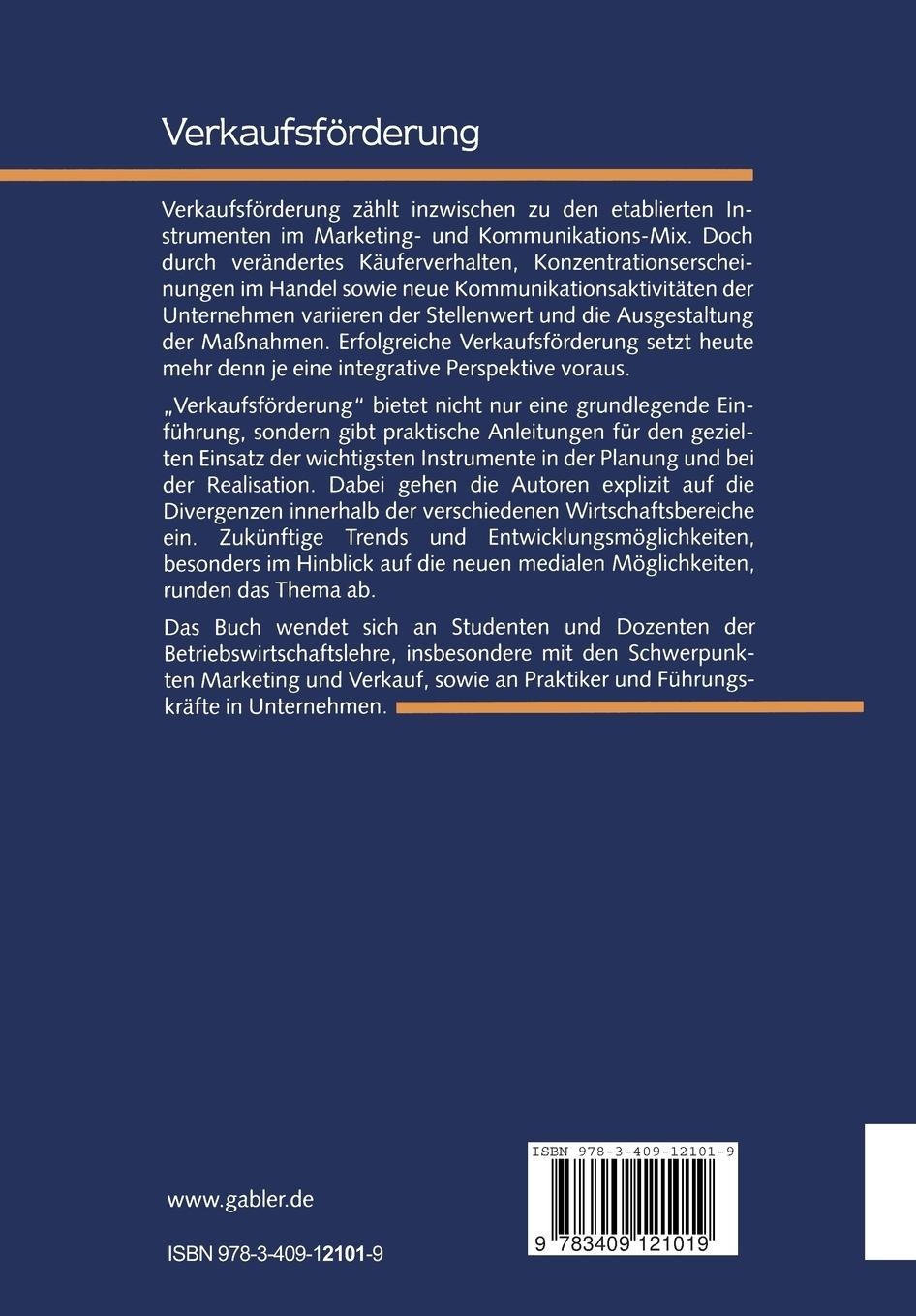 Rückseitencover Verkaufsförderung