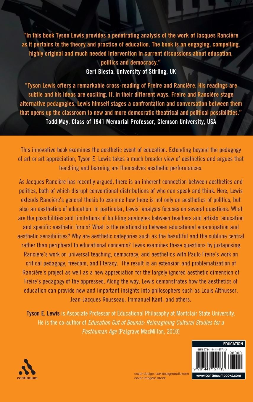 Rückseitencover The Aesthetics of Education