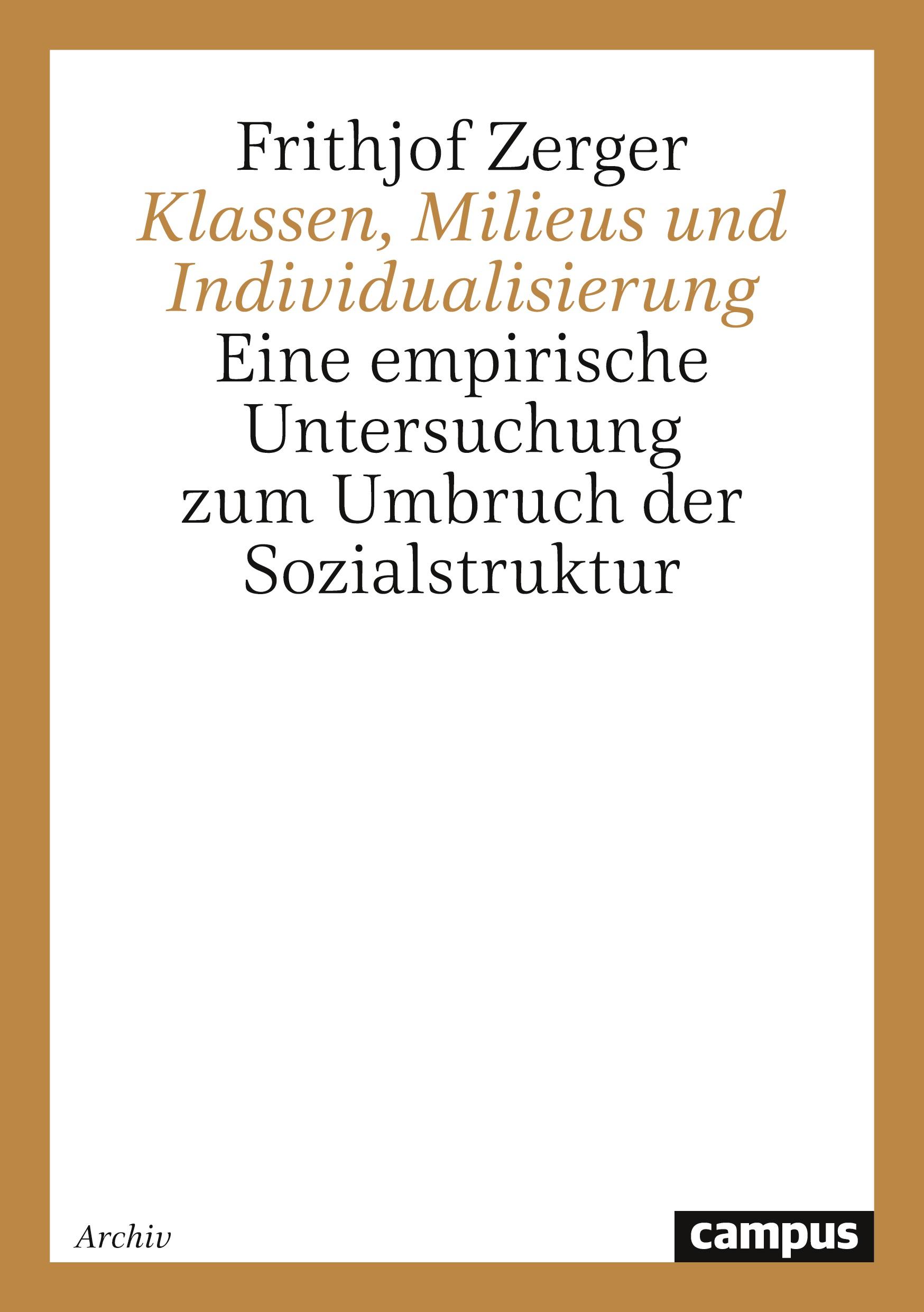 Vorderes Coverbild Klassen, Milieus und Individualisierung