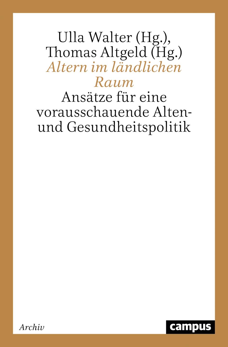 Vorderes Coverbild Altern im ländlichen Raum