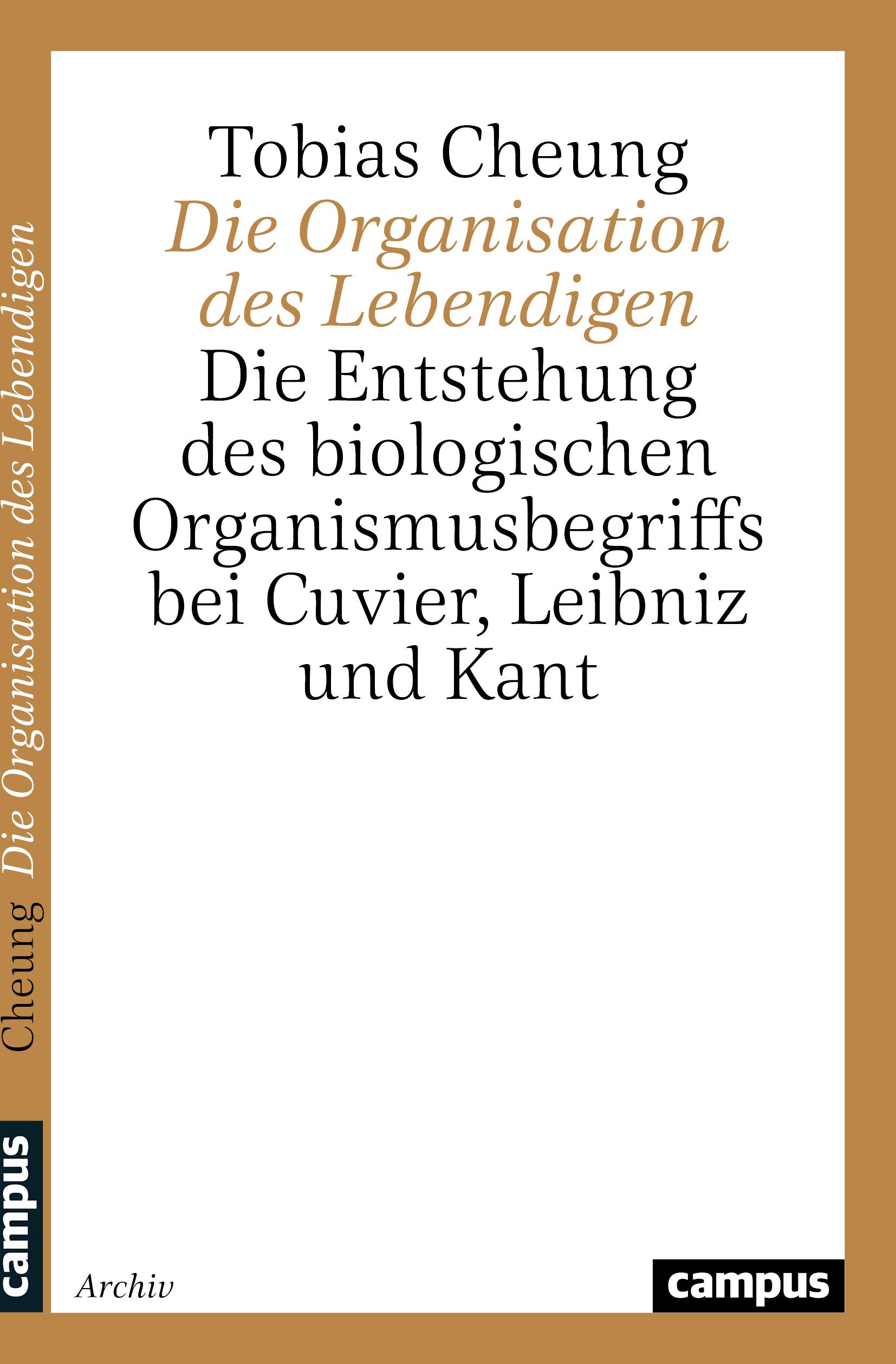Vorderes Coverbild Die Organisation des Lebendigen