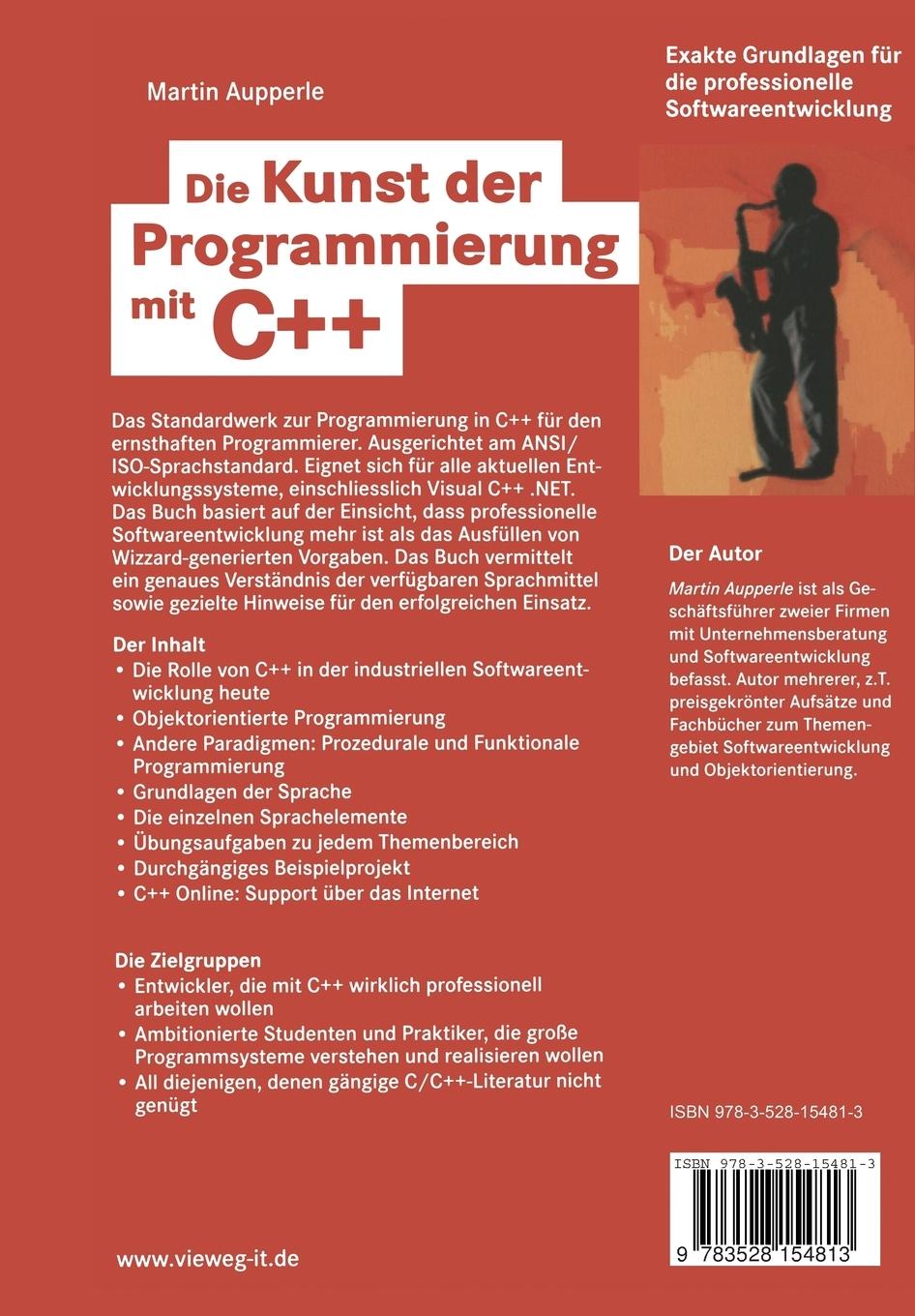 Rückseitencover Die Kunst der Programmierung mit C++