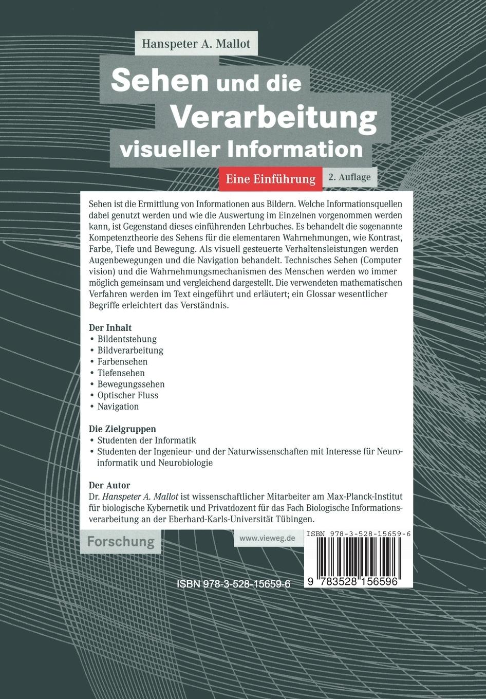 Rückseitencover Sehen und die Verarbeitung visueller Information