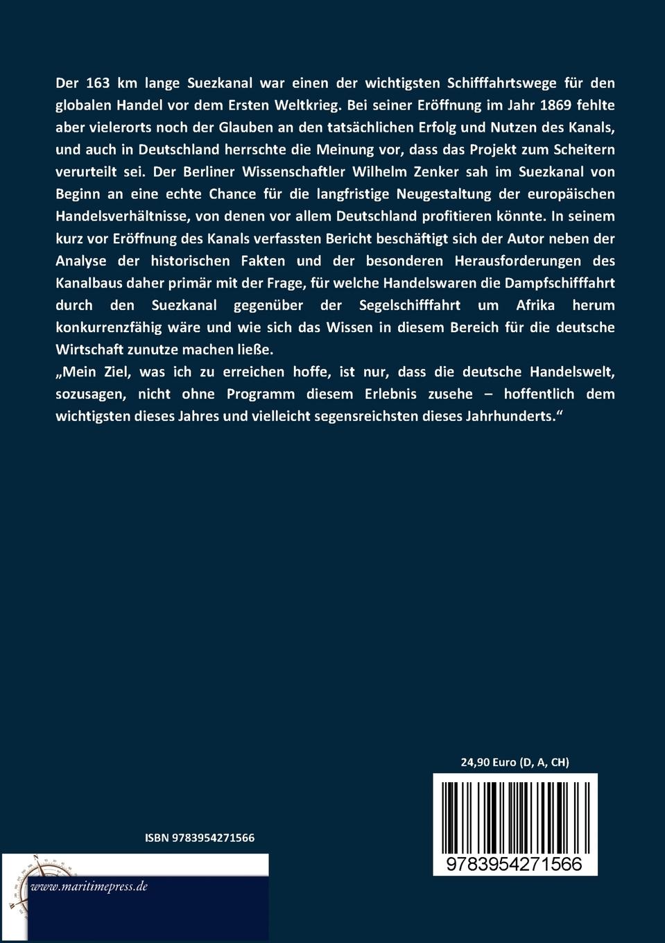 Rückseitencover Die kommerzielle Bedeutung des Suezkanals