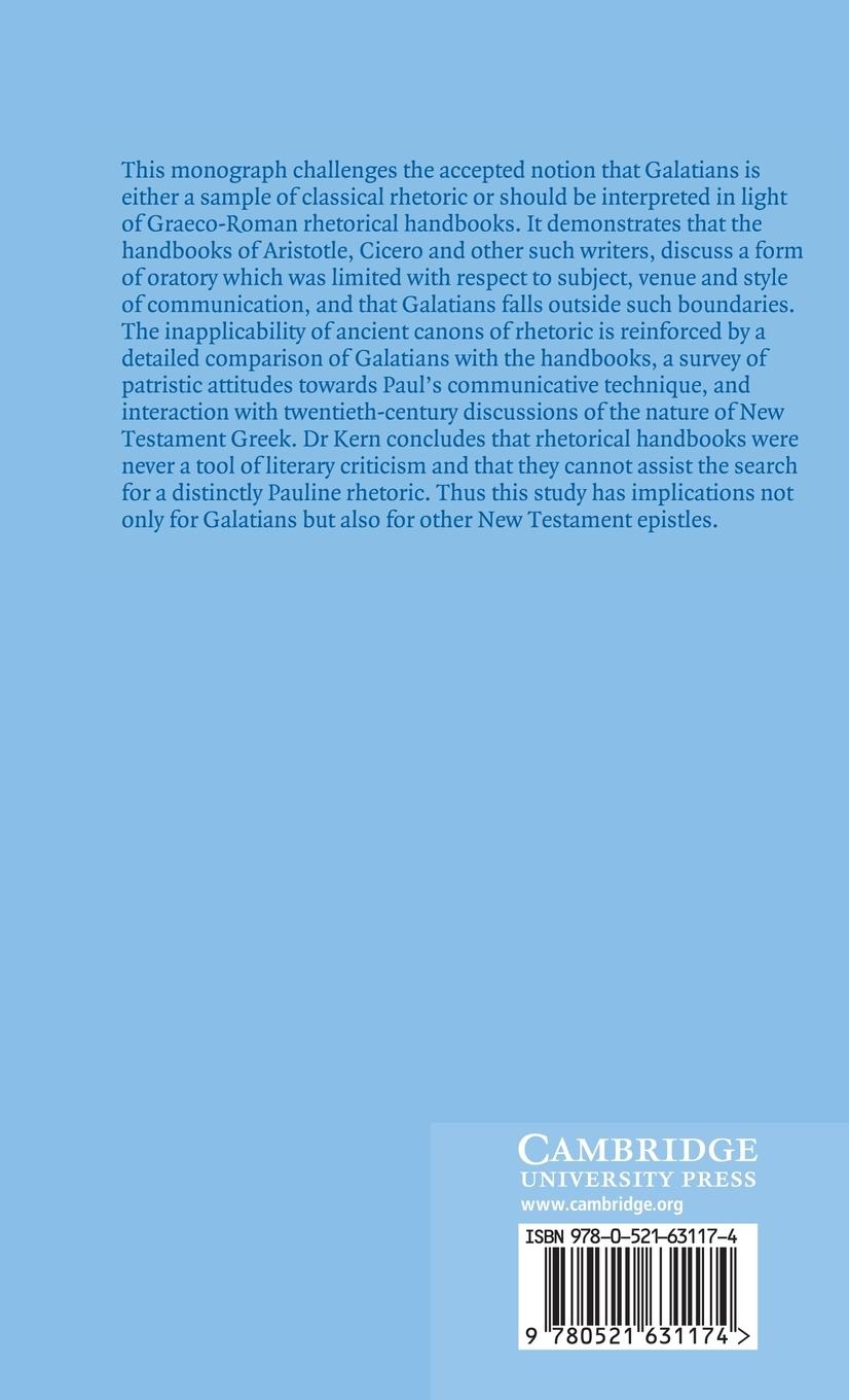 Rückseitencover Rhetoric and Galatians