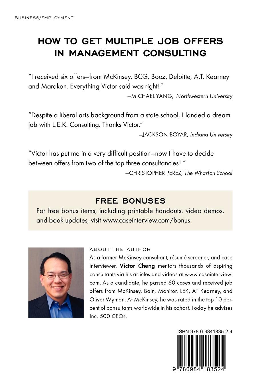 Rückseitencover Case Interview Secrets