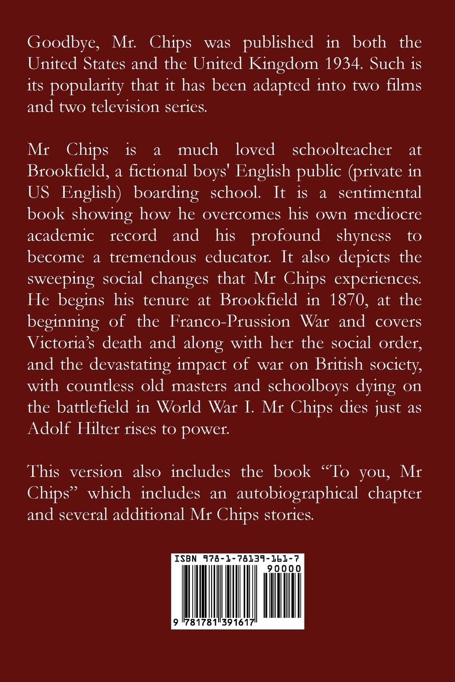 Rückseitencover Good-Bye, Mr. Chips & To You, Mr. Chips