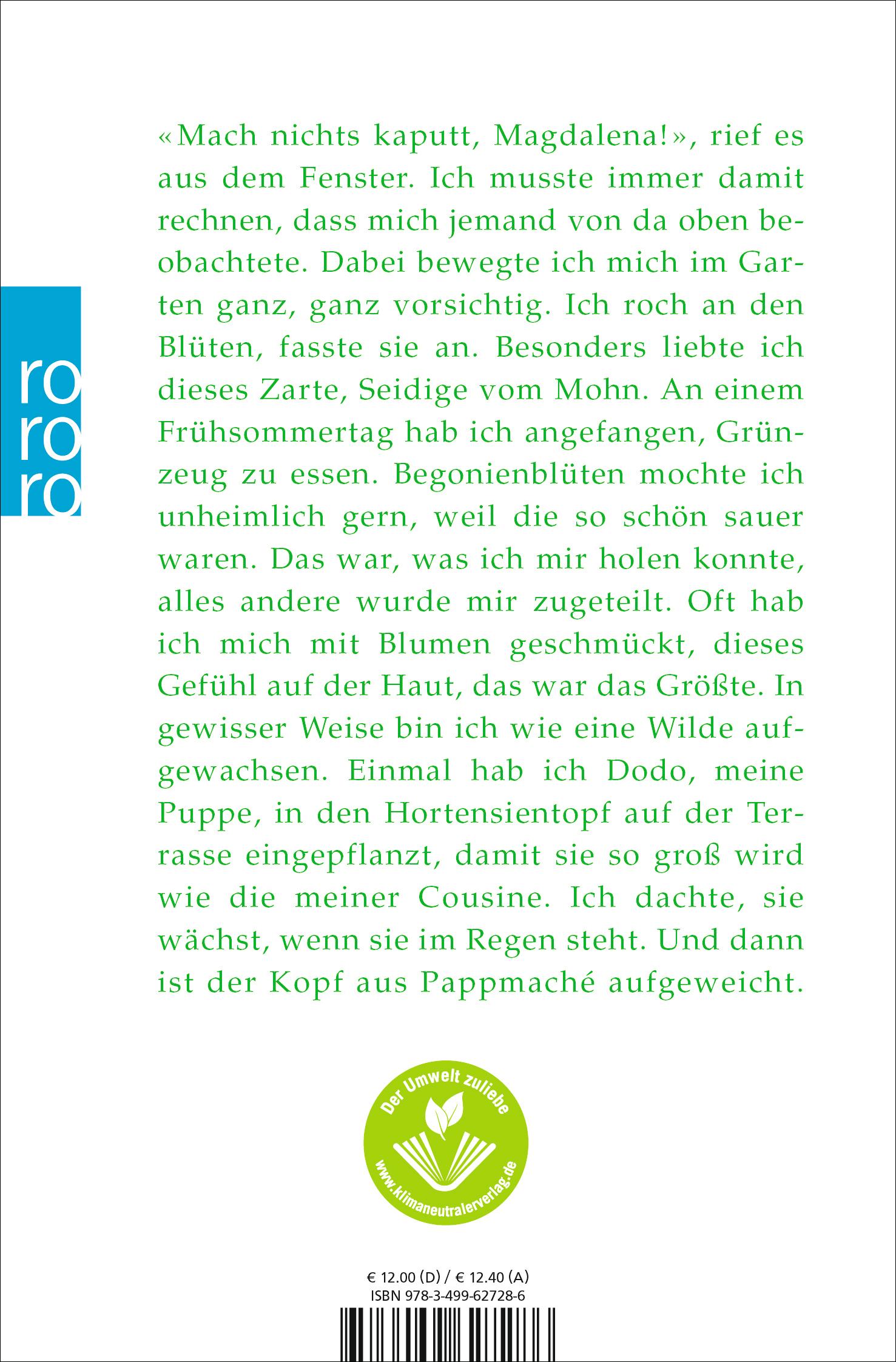 Rückseitencover Magdalenas Blau / Die blinde Gärtnerin