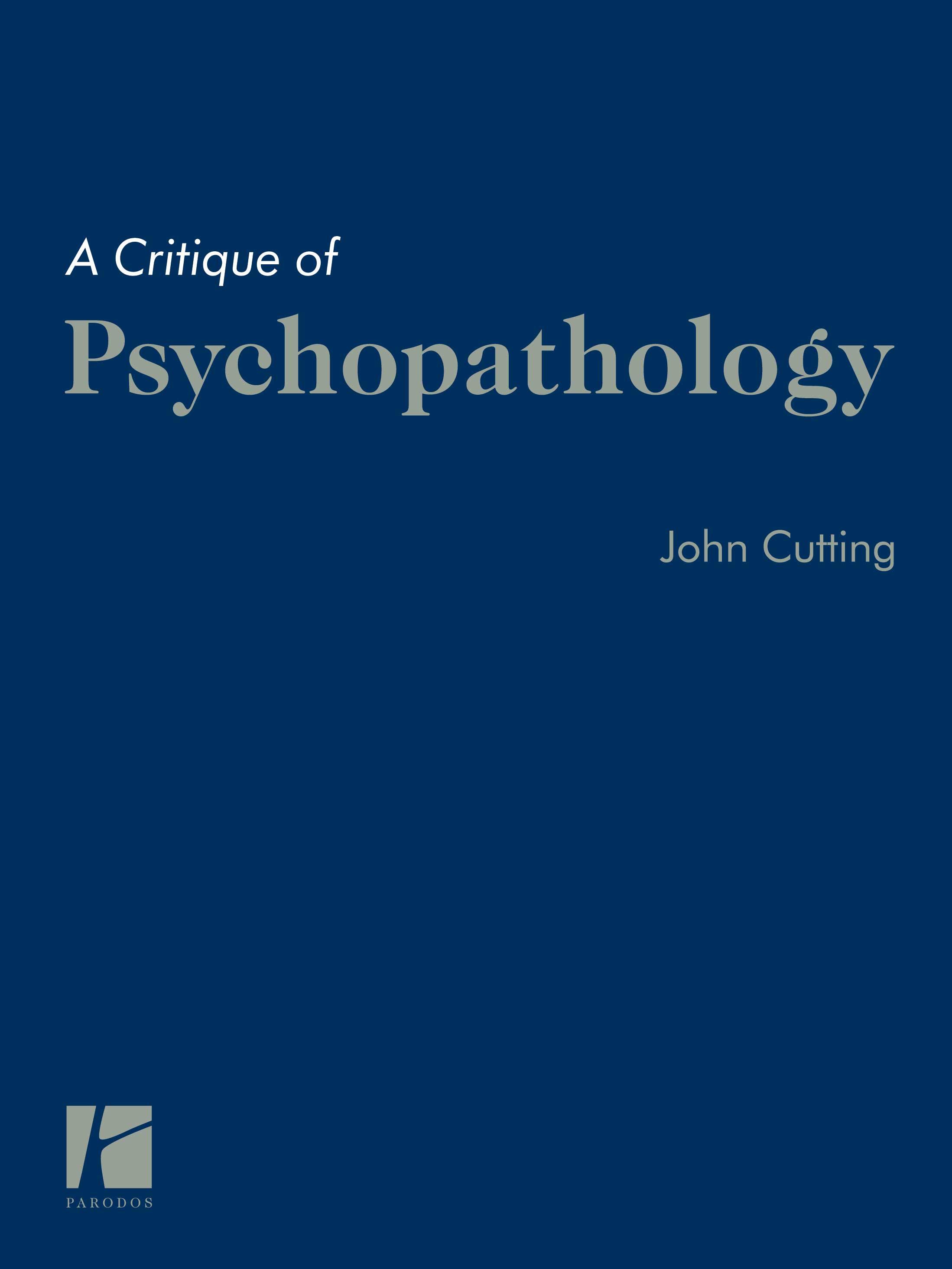 Vorderes Coverbild A Critique of Psychopathology
