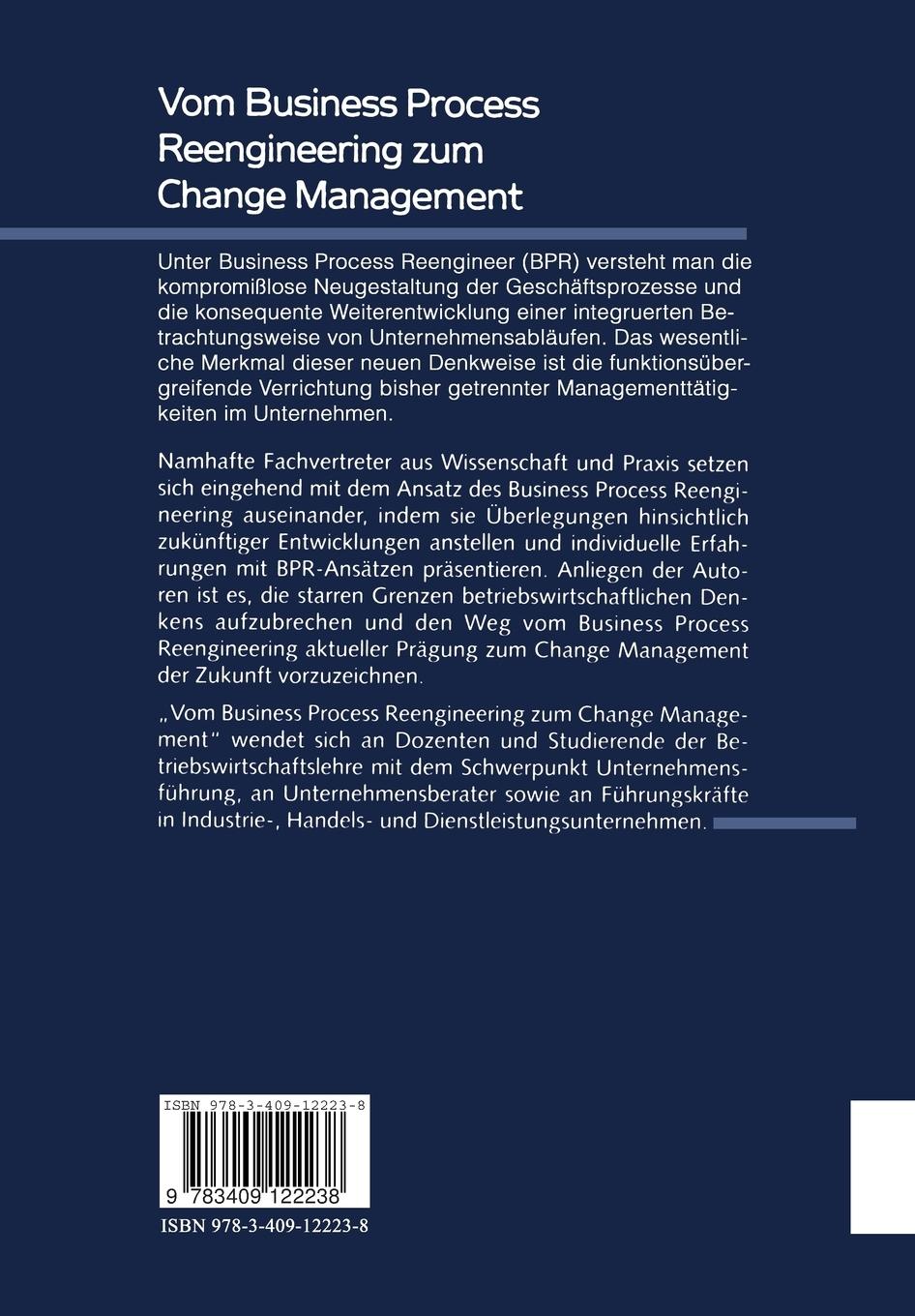 Rückseitencover Vom Business Process Reengineering zum Change Management