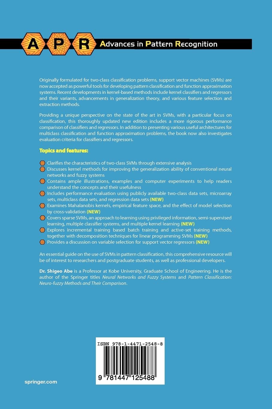 Rückseitencover Support Vector Machines for Pattern Classification