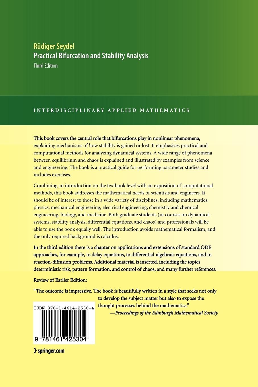 Rückseitencover Practical Bifurcation and Stability Analysis