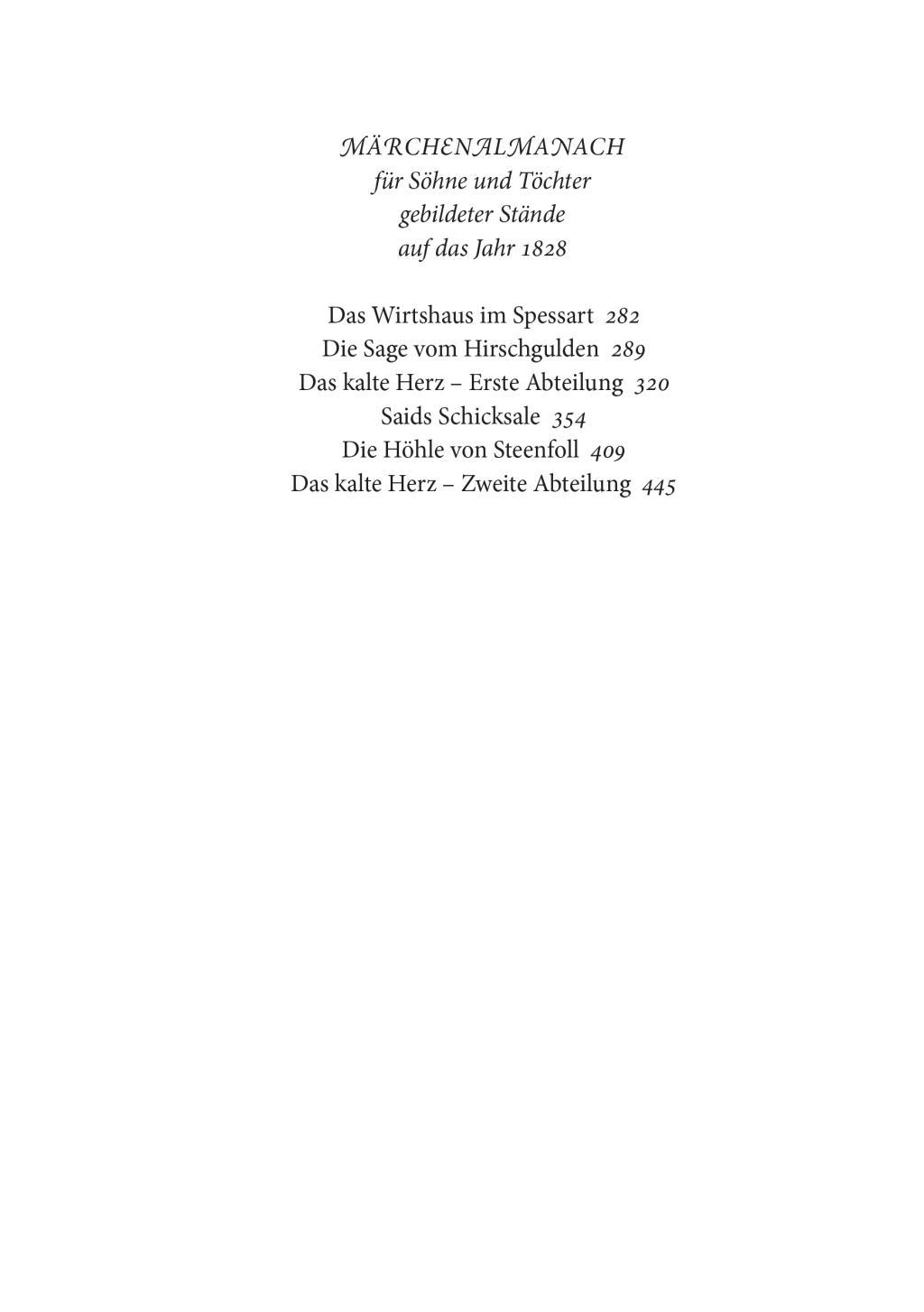 Beispielinhalt (Bild) Hauffs Märchen. Vollständige Ausgabe