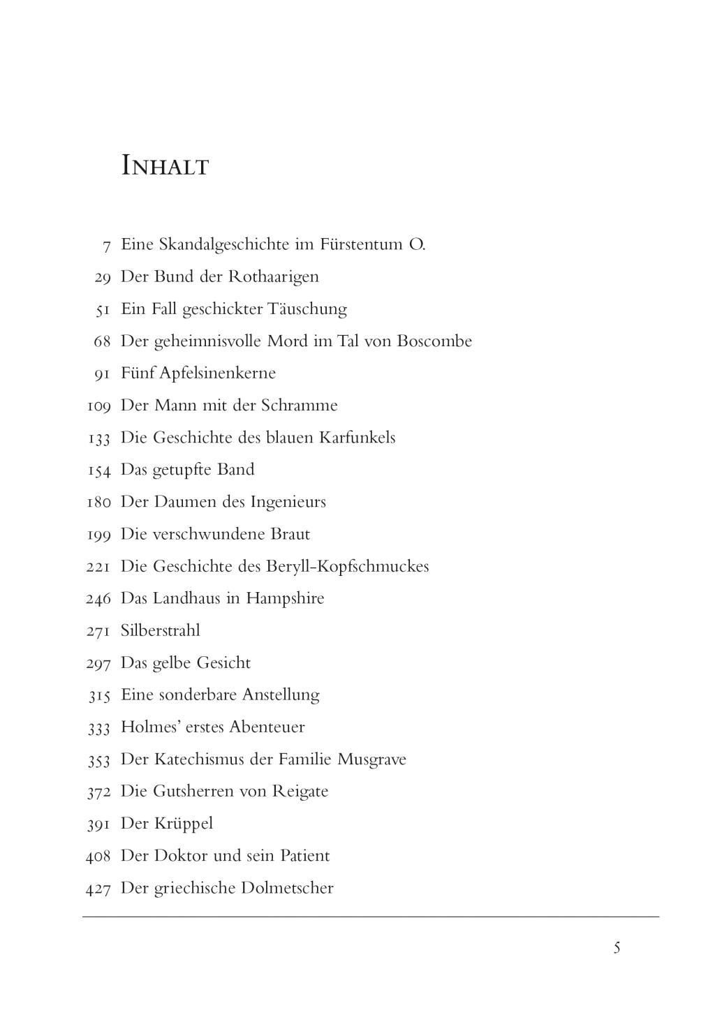 Beispielinhalt (Bild) Sherlock Holmes - Gesammelte Werke (Iris®-LEINEN mit goldener Schmuckprägung)