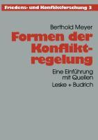 Vorderes Coverbild Formen der Konfliktregelung