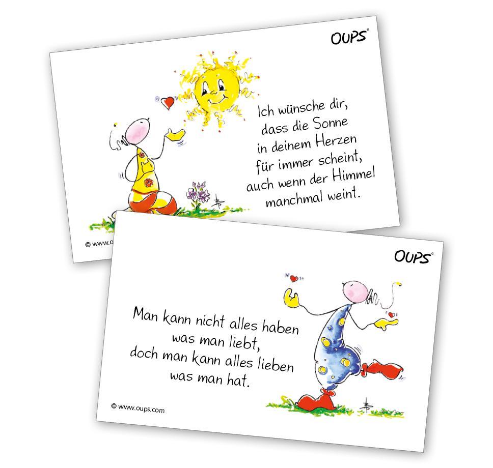 Beispielinhalt (Bild) Oups Kärtchenbox - "Wohlfühlgedanken"