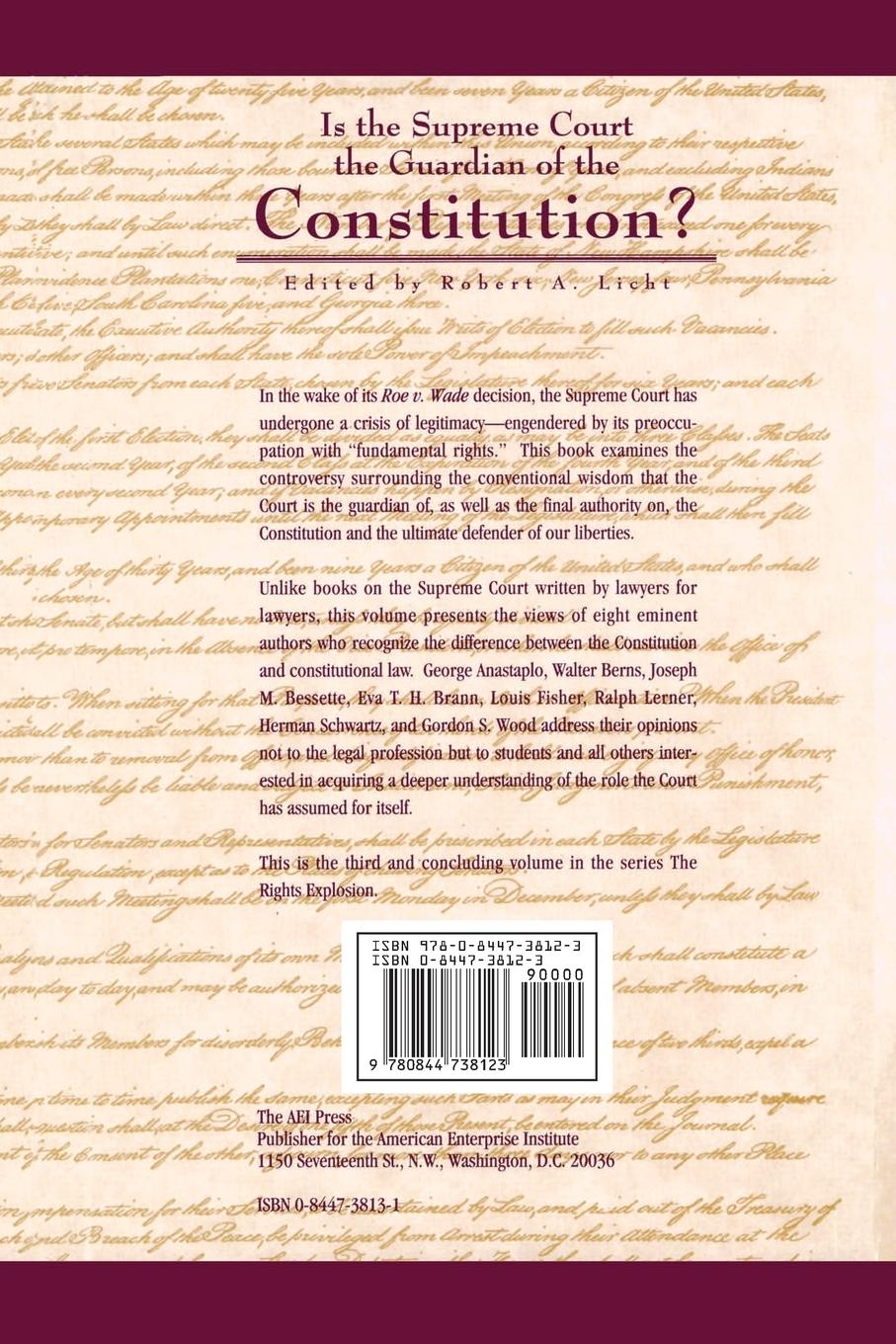 Rückseitencover Is the Supreme Court the Guardian of the Constitution?