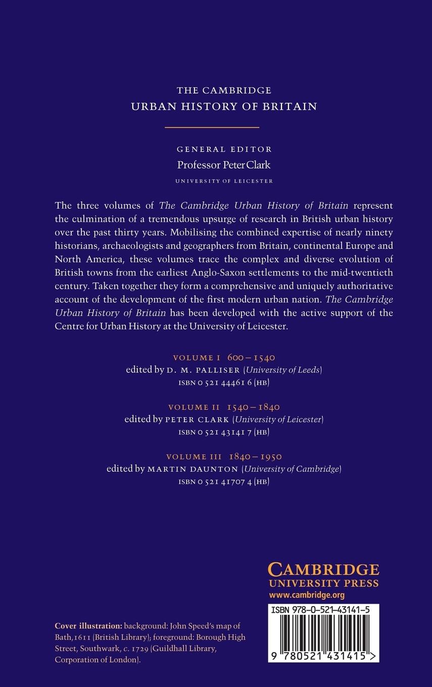 Rückseitencover The Cambridge Urban History of Britain
