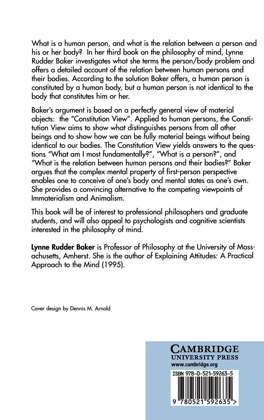 Rückseitencover Persons and Bodies