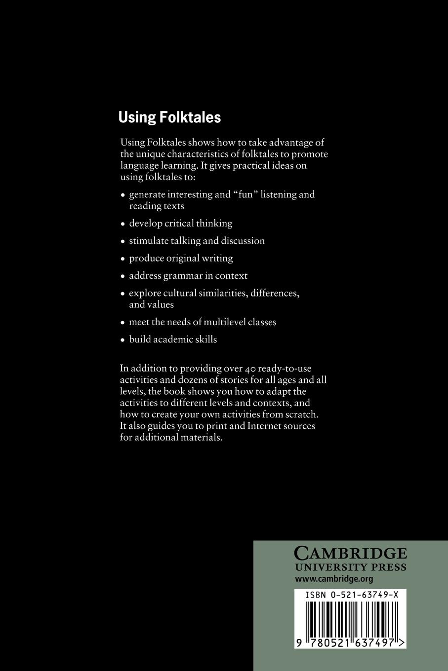 Rückseitencover Using Folktales