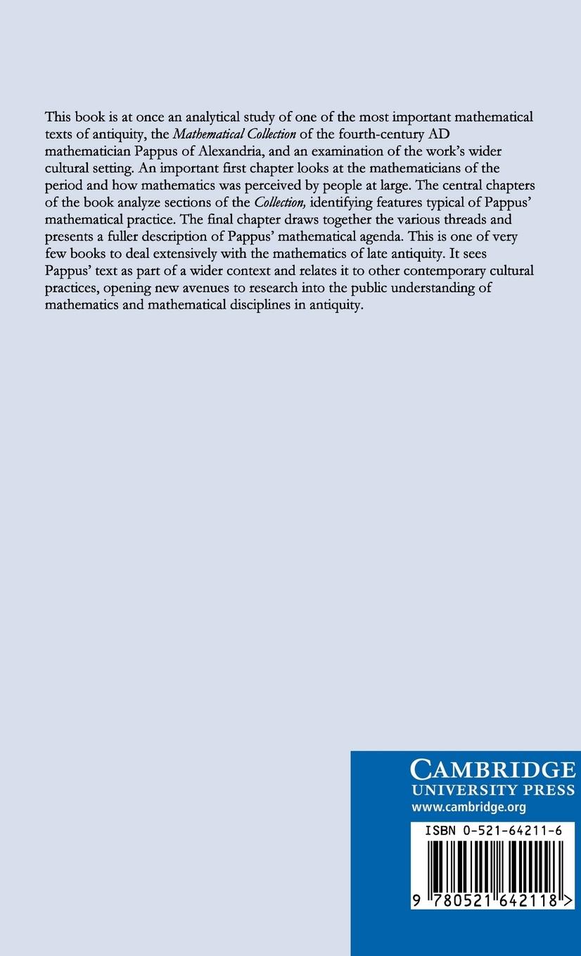 Rückseitencover Pappus of Alexandria and the Mathematics of Late Antiquity