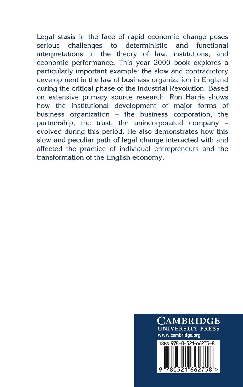 Rückseitencover Industrializing English Law