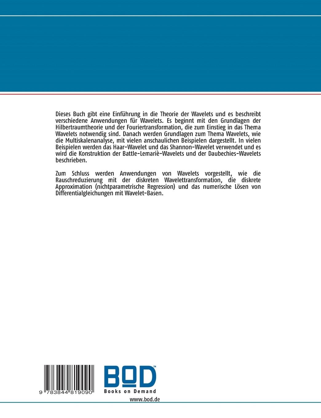 Rückseitencover Wavelets  und  Anwendungen