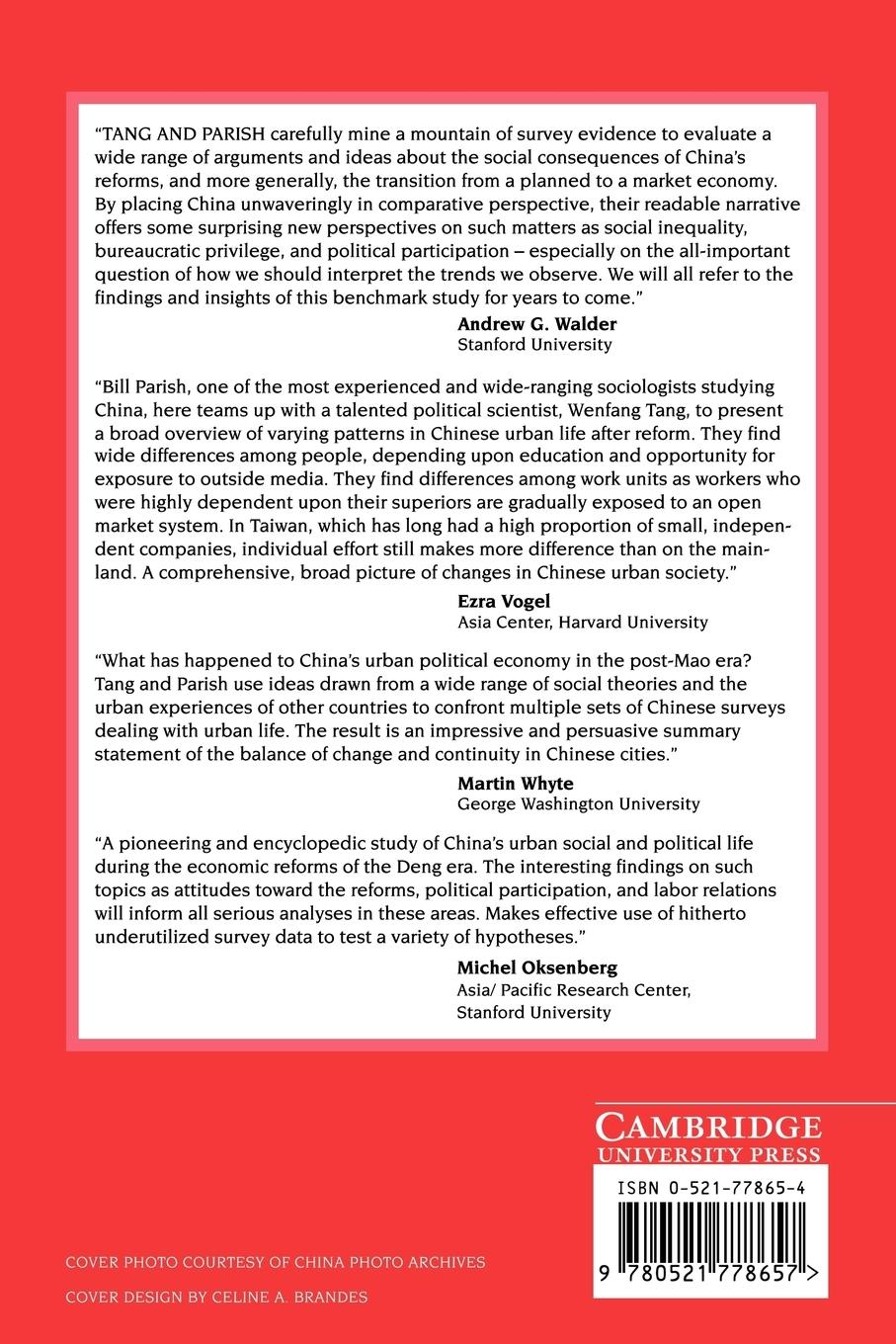 Rückseitencover Chinese Urban Life Under Reform