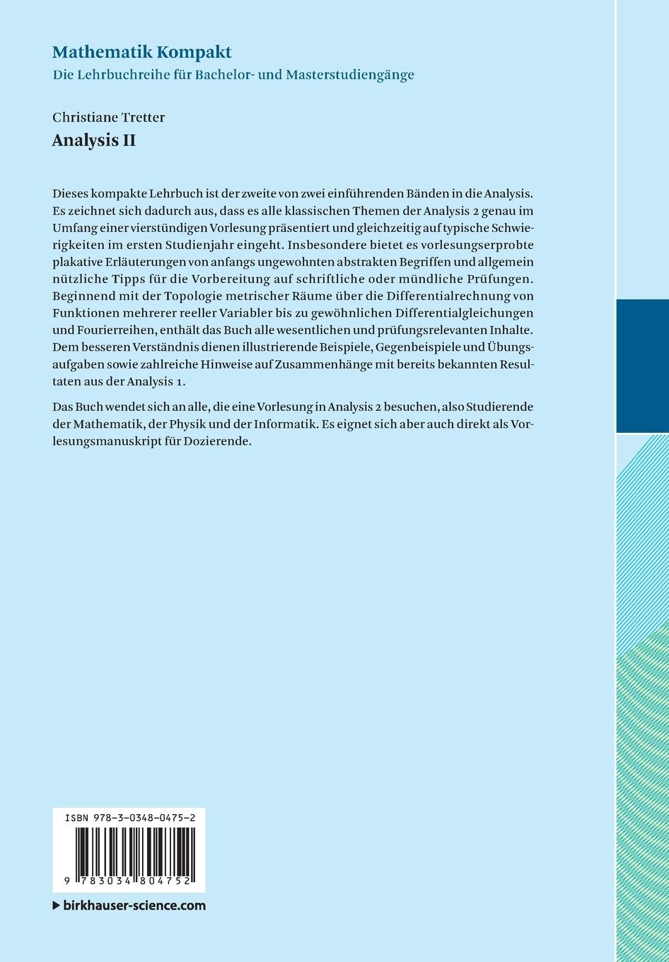 Rückseitencover Analysis II