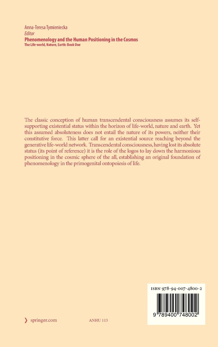 Rückseitencover Phenomenology and the Human Positioning in the Cosmos