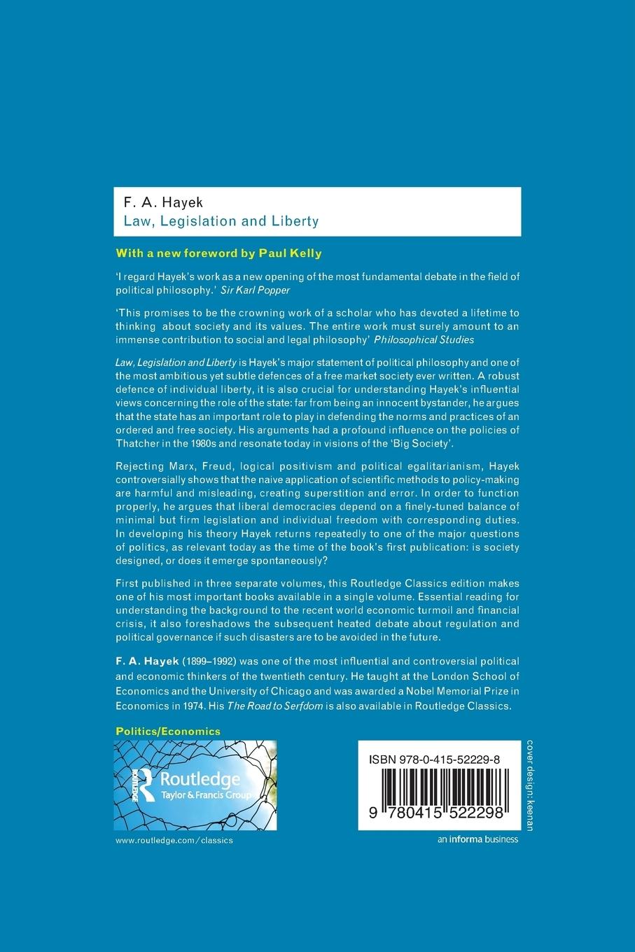 Rückseitencover Law, Legislation and Liberty