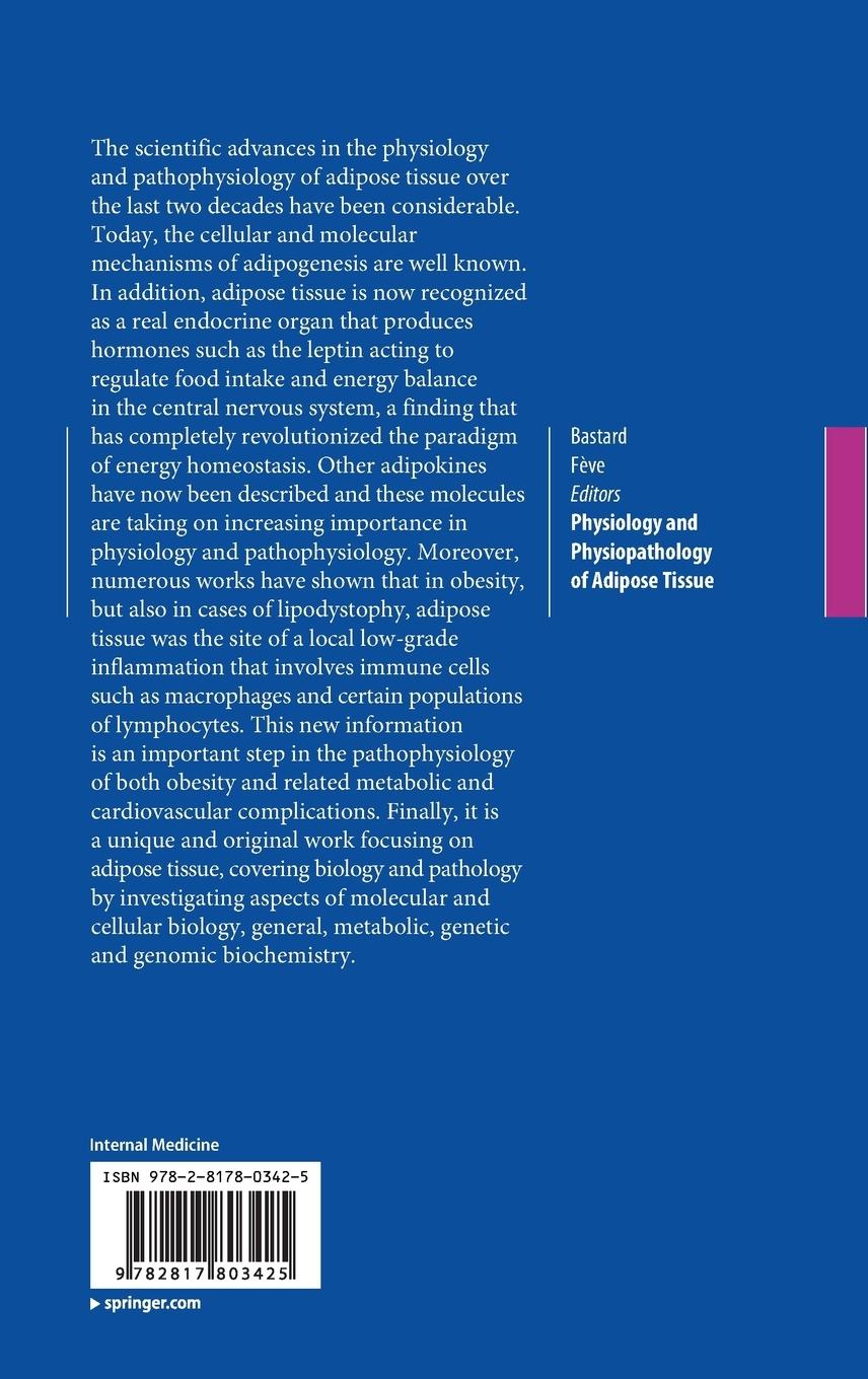 Rückseitencover Physiology and Physiopathology of Adipose Tissue