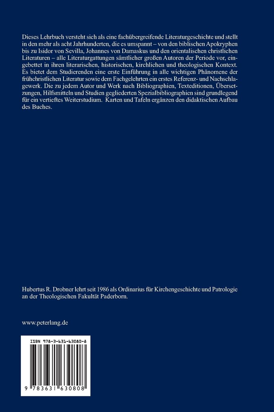 Rückseitencover Lehrbuch der Patrologie