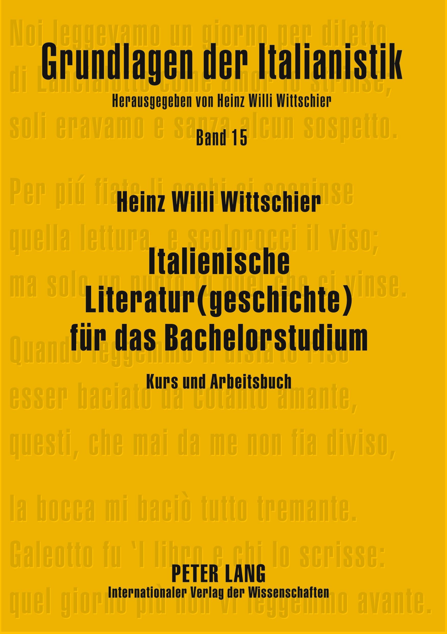 Vorderes Coverbild Italienische Literatur(geschichte) für das Bachelorstudium