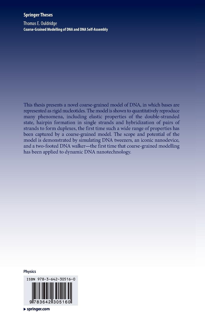 Rückseitencover Coarse-Grained Modelling of DNA and DNA Self-Assembly