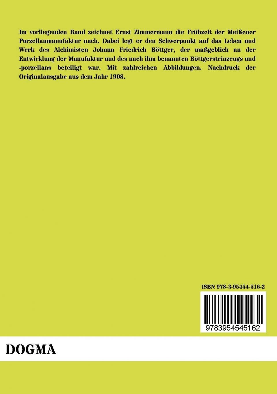Rückseitencover Die Erfindung und Frühzeit des Meissner Porzellans