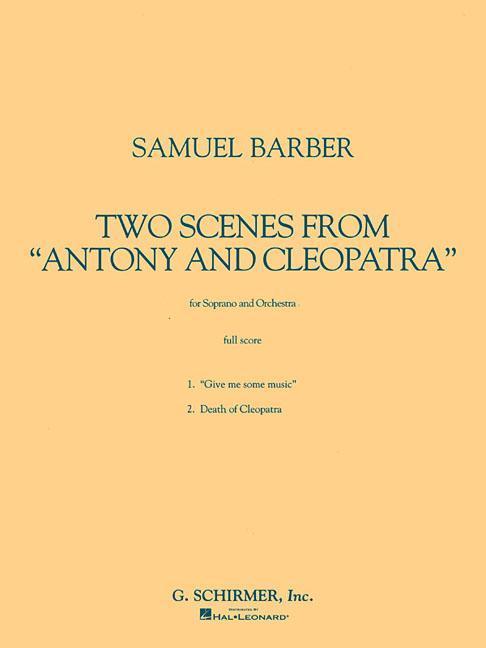 Vorderes Coverbild Two Scenes from Antony and Cleopatra: Study Score