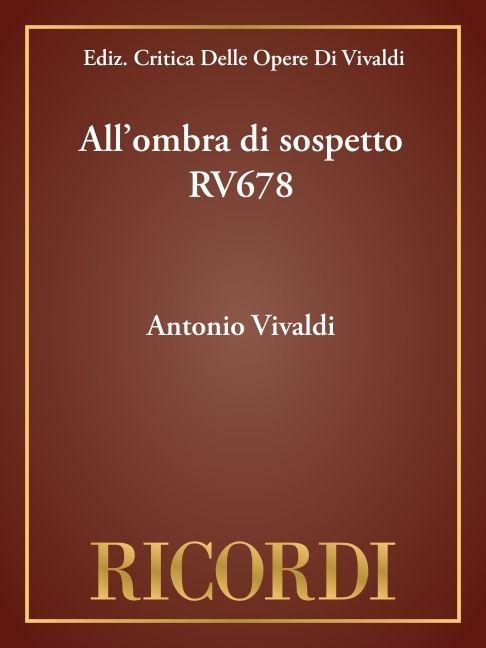 Vorderes Coverbild All'ombra Di Sospetto: Cantata Per Soprano, Flauto Traverso E Basso Continuo