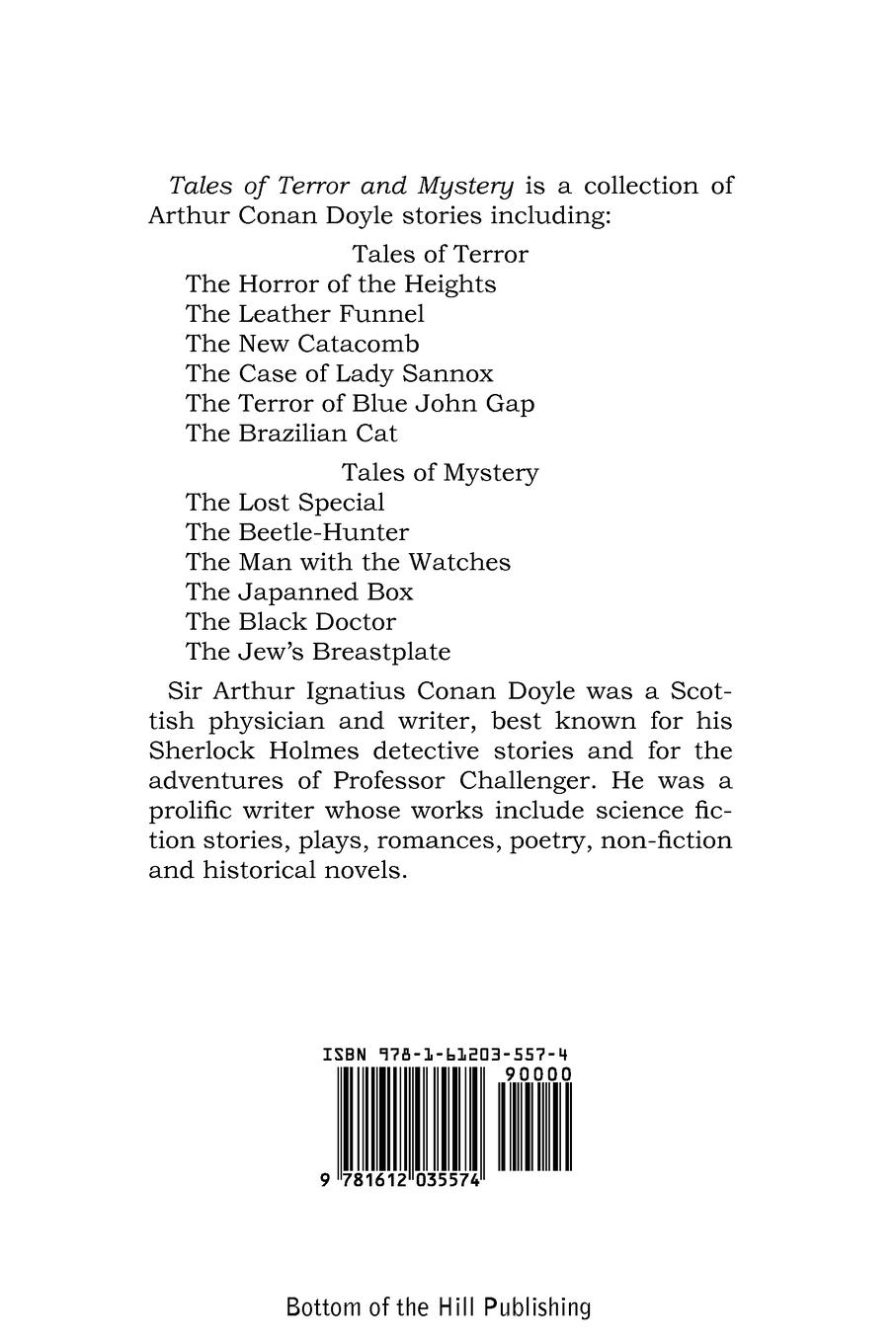 Rückseitencover Tales of Terror and Mystery