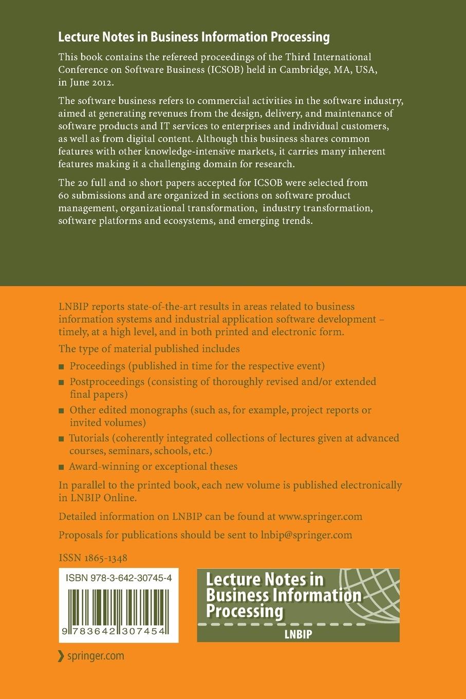 Rückseitencover Software Business