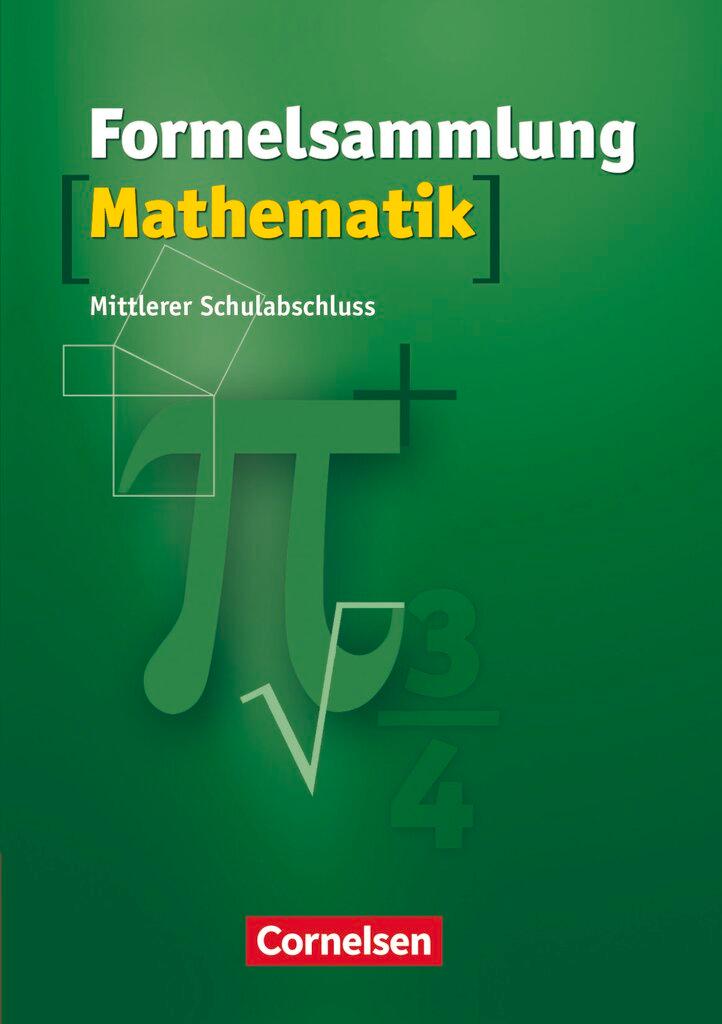 Vorderes Coverbild Formelsammlungen Sekundarstufe I - Mittlerer Schulabschluss Westliche Bundesländer (außer BY)