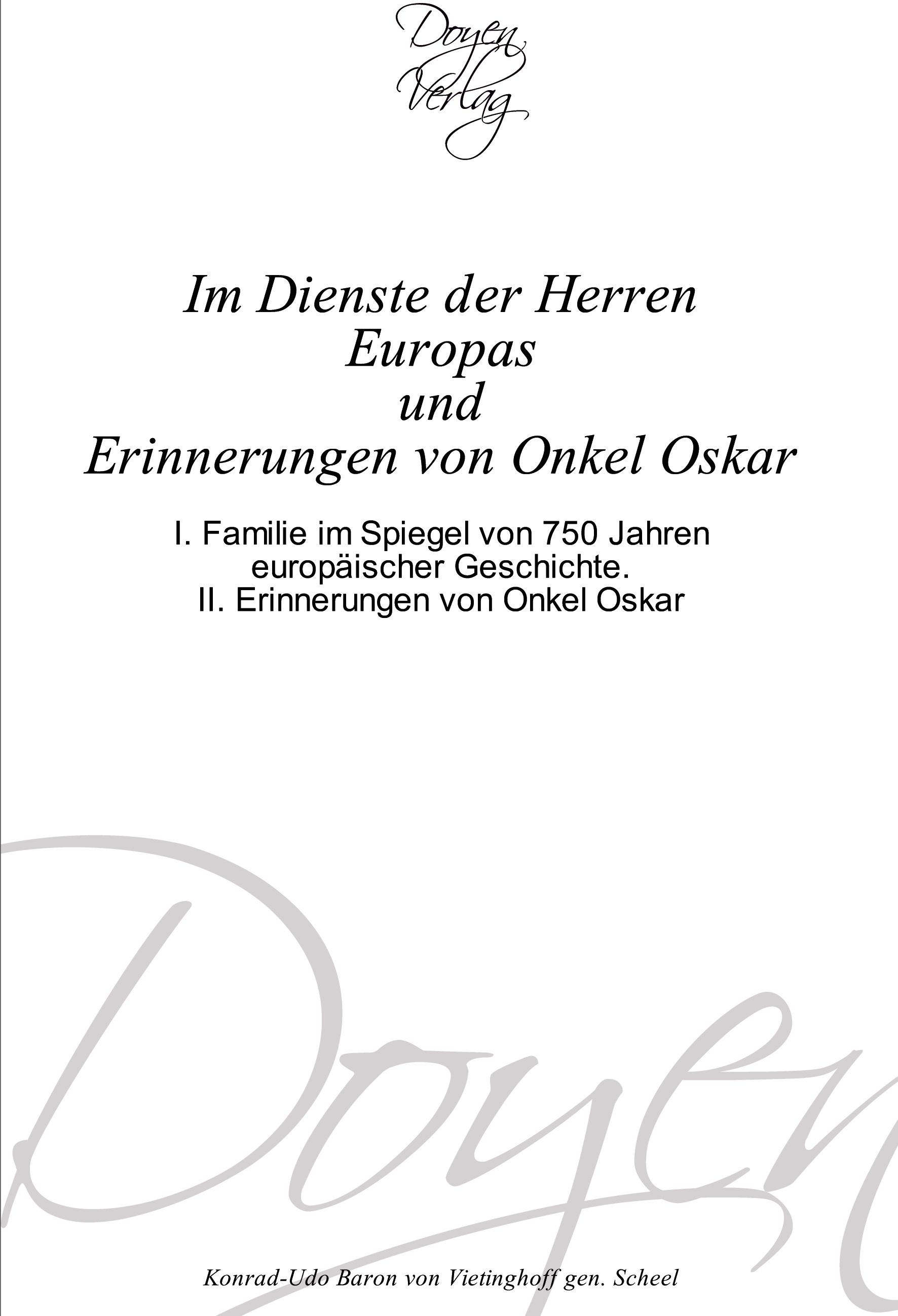 Vorderes Coverbild Im Dienste der Herren Europas  und  Erinnerungen von Onkel Oskar