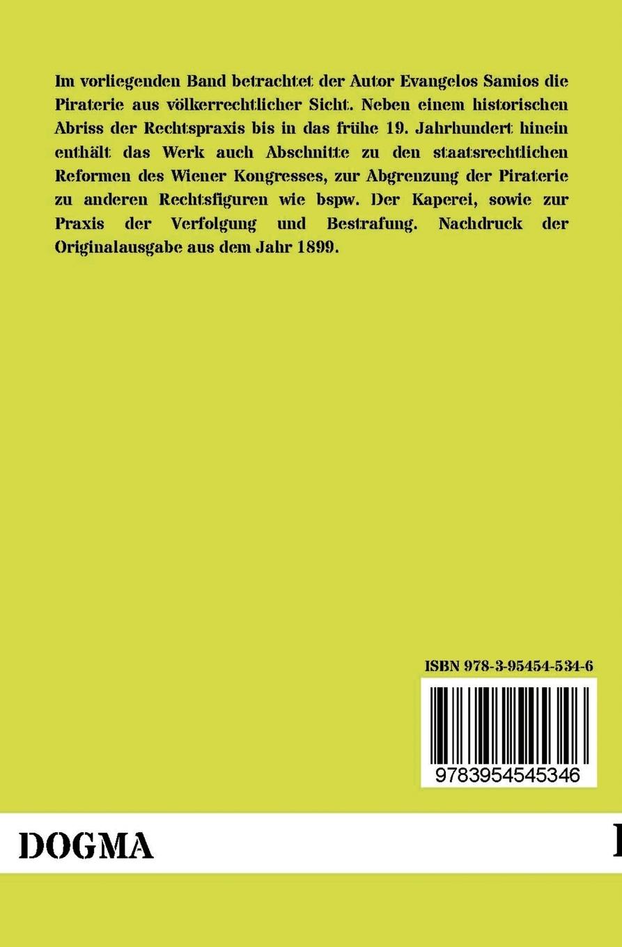 Rückseitencover Die Piraterie als völkerrechtliches Delikt