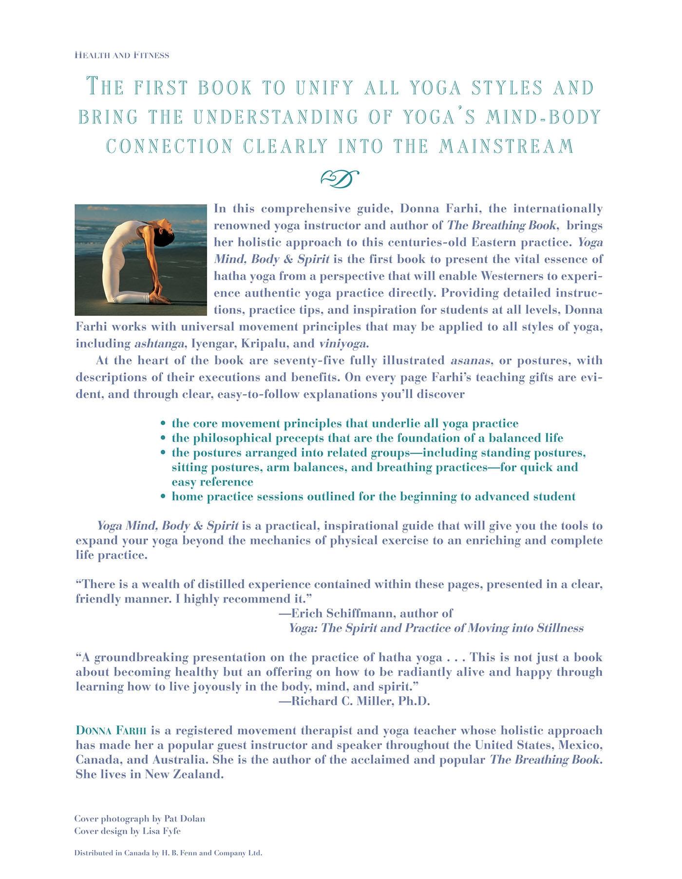 Rückseitencover Yoga Mind, Body & Spirit