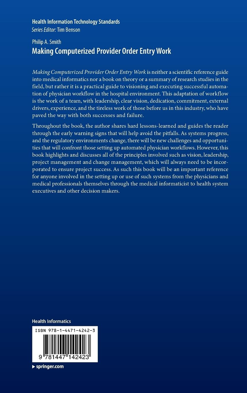 Rückseitencover Making Computerized Provider Order Entry Work