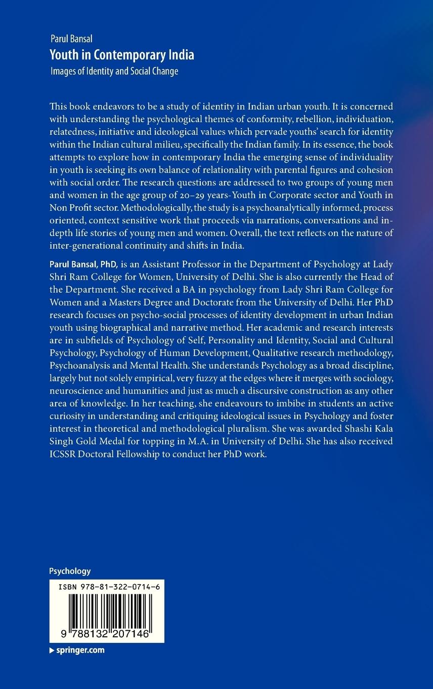 Rückseitencover Youth in Contemporary India