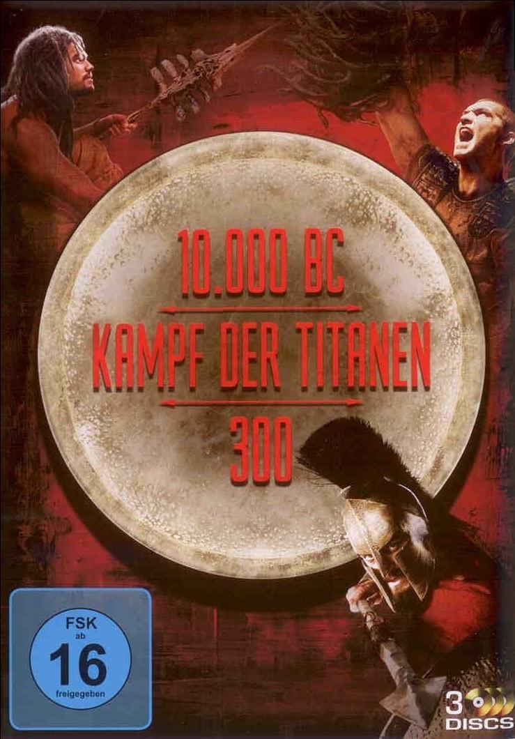 Vorderes Coverbild 10.000 B.C. & Kampf der Titanen & 300